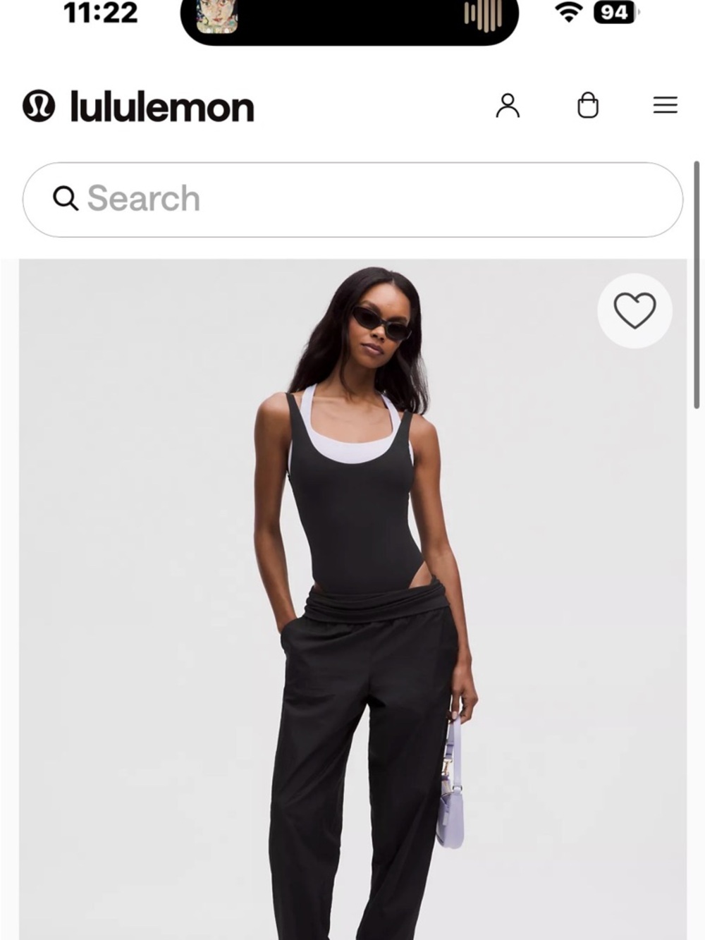 lululemon athletica Black Sleeveless Scoop Bodysuit